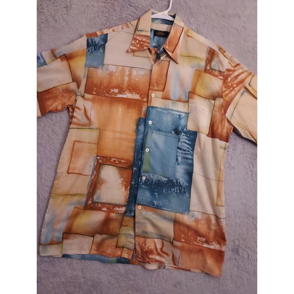 Vintage Riscatto Shirt Mens Medium Abstract Art Portofino Made Italy Colorful M